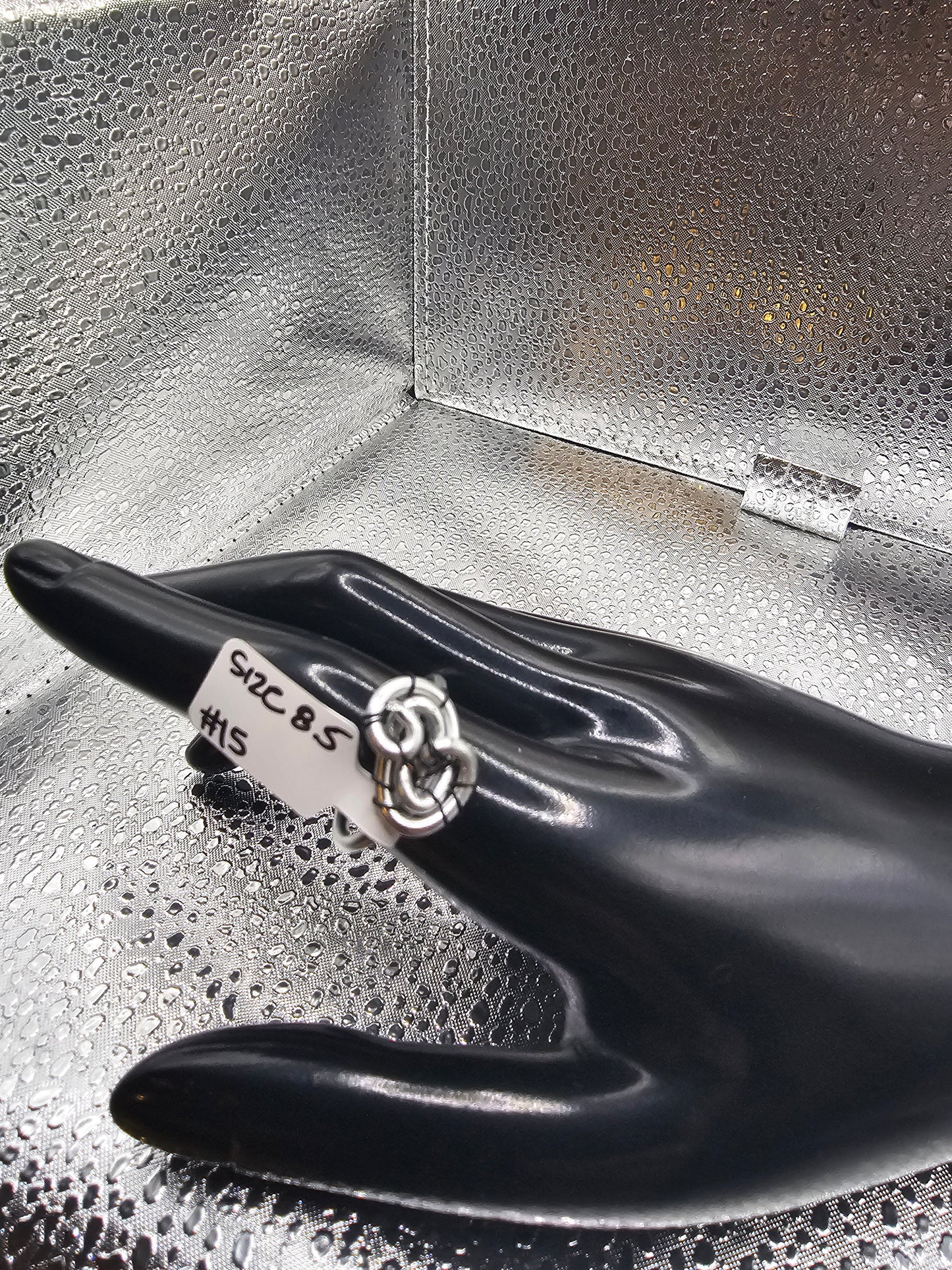Silver Knot Ring w/Black accents