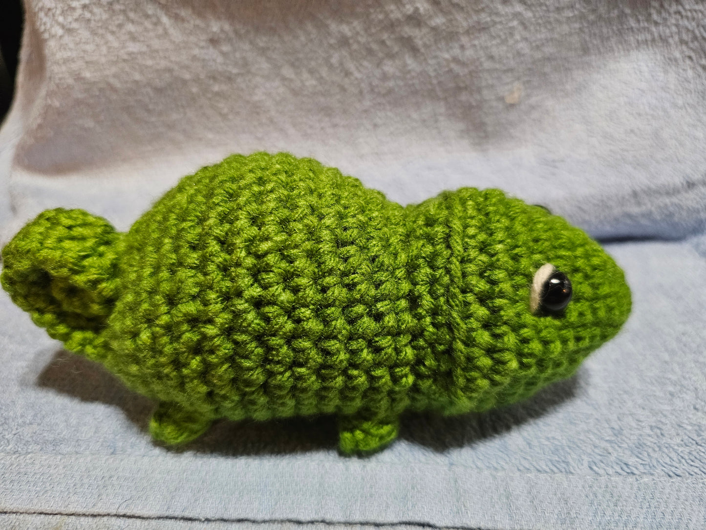 Crochet Chameleon w/open mouth