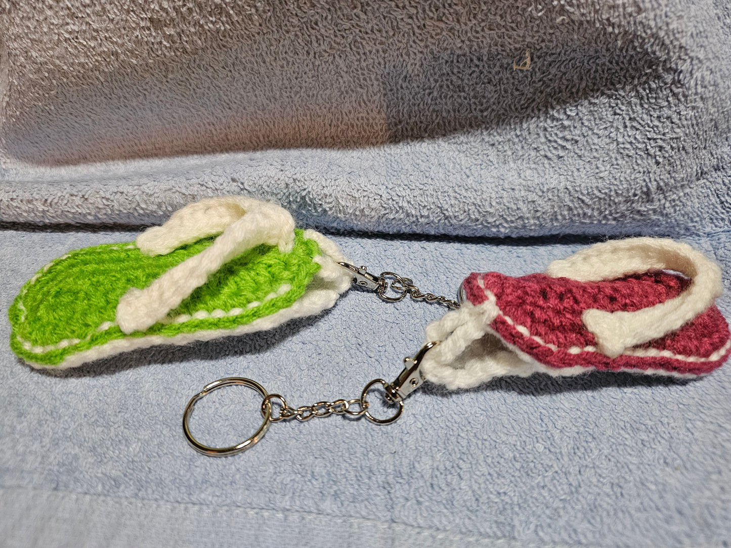 Crochet FlipFlop Keychain w/pocket