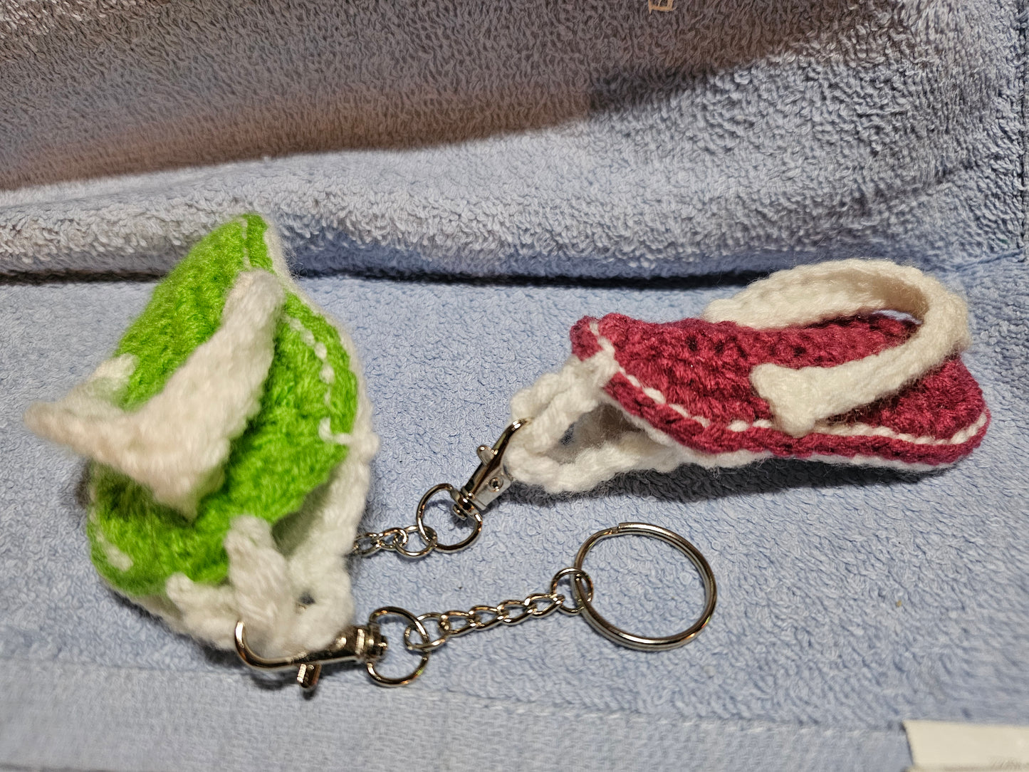 Crochet FlipFlop Keychain w/pocket