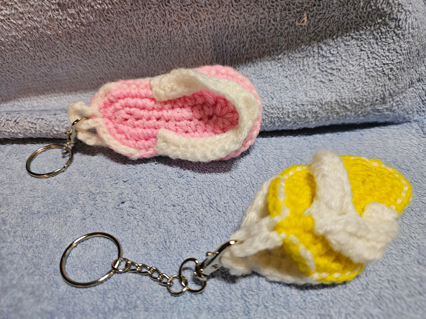 Crochet FlipFlop Keychain w/pocket