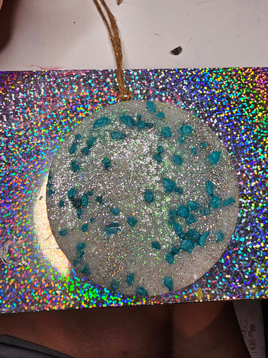 Teal and sparkly air freshener