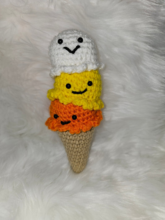 Crochet Candy Corn Ice Cream Cone