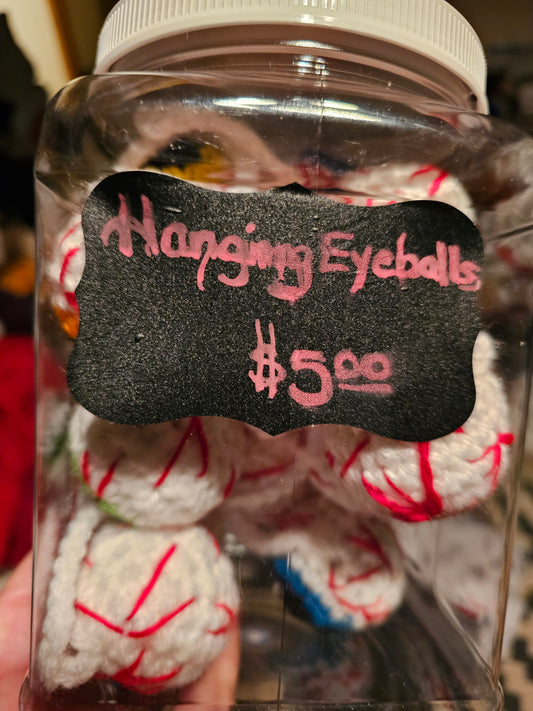 Crochet Hanging Eyeballs