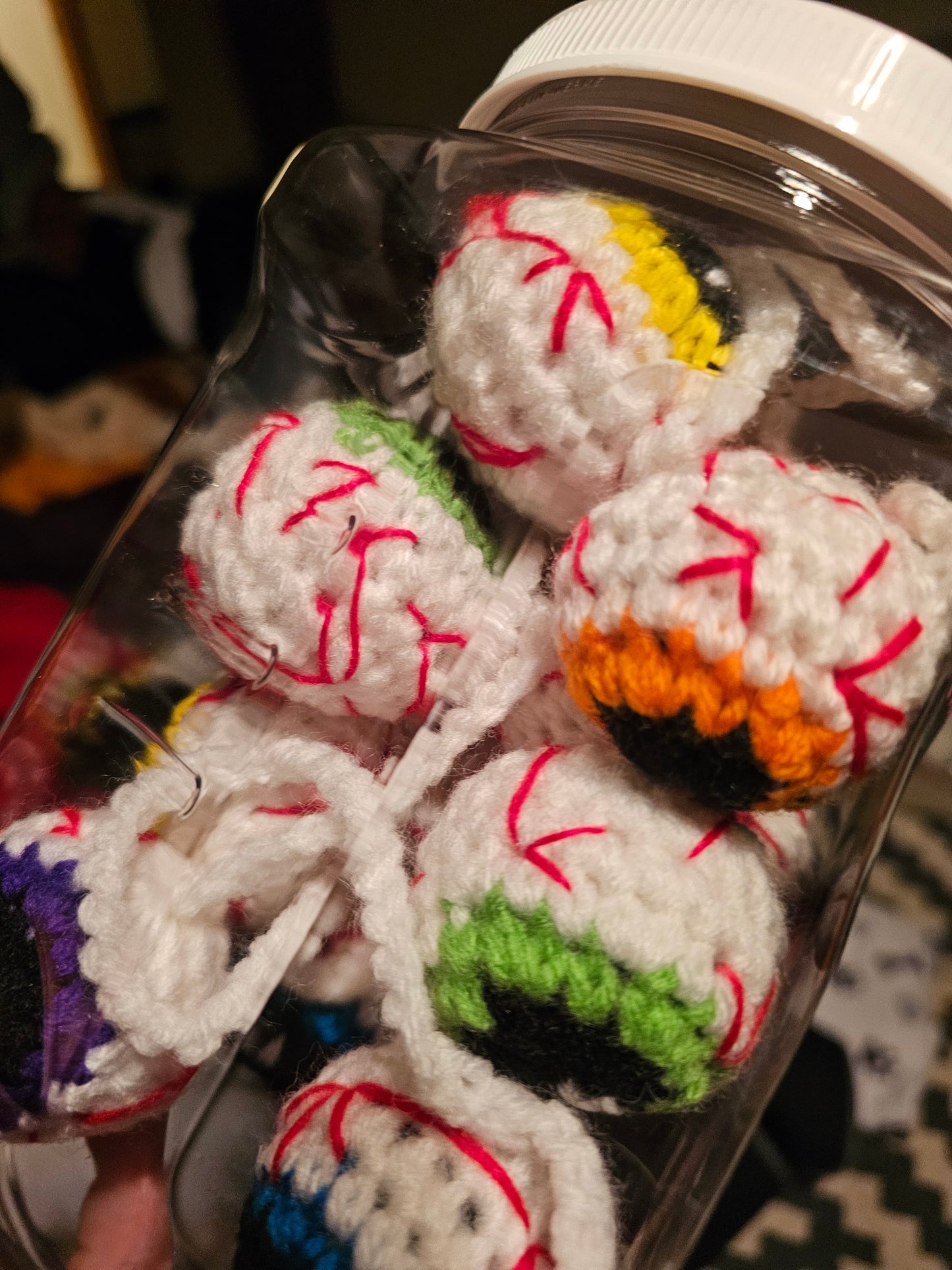 Crochet Hanging Eyeballs