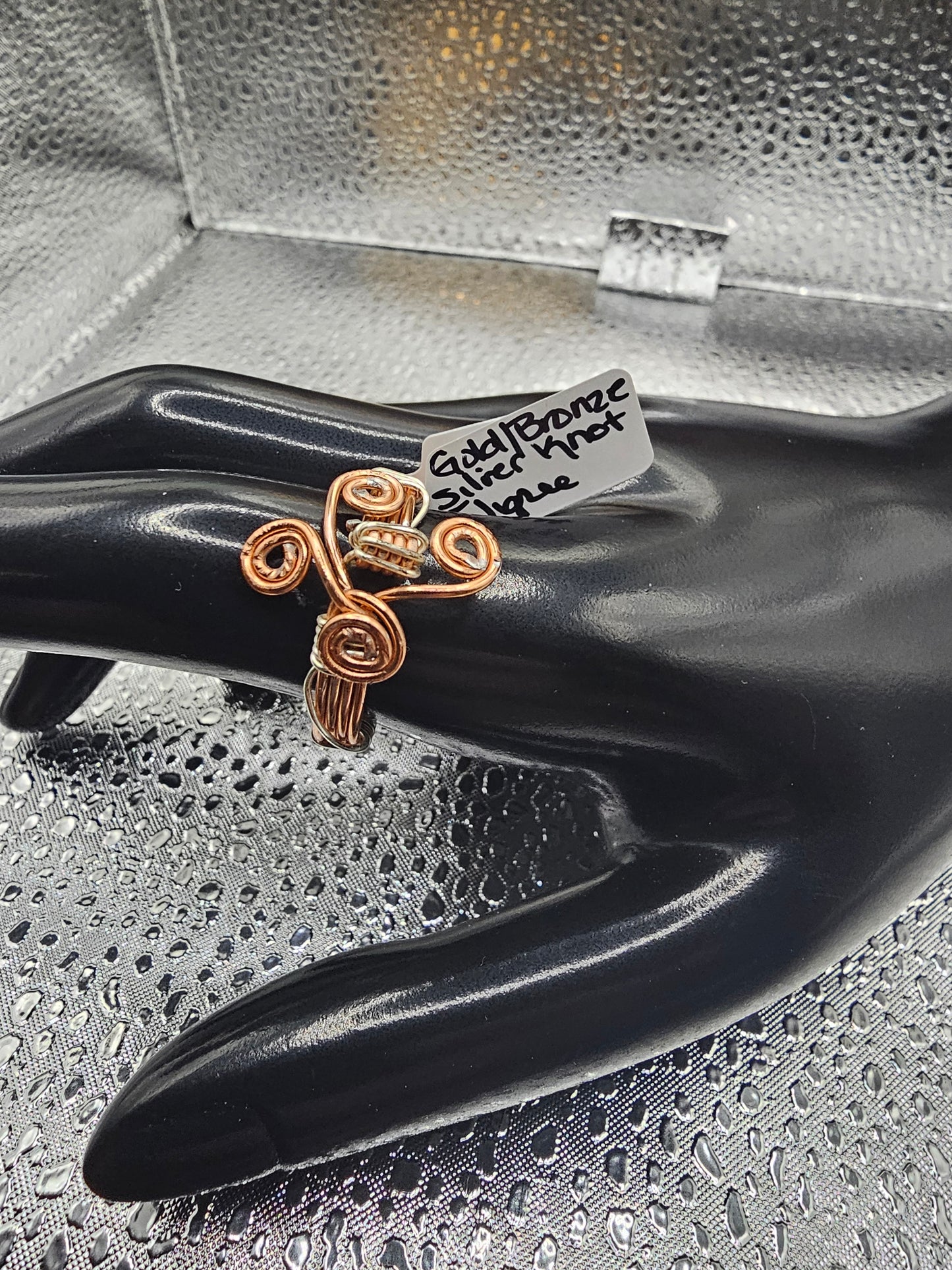 Gold/Bronze & Silver Filigree Knot Ring