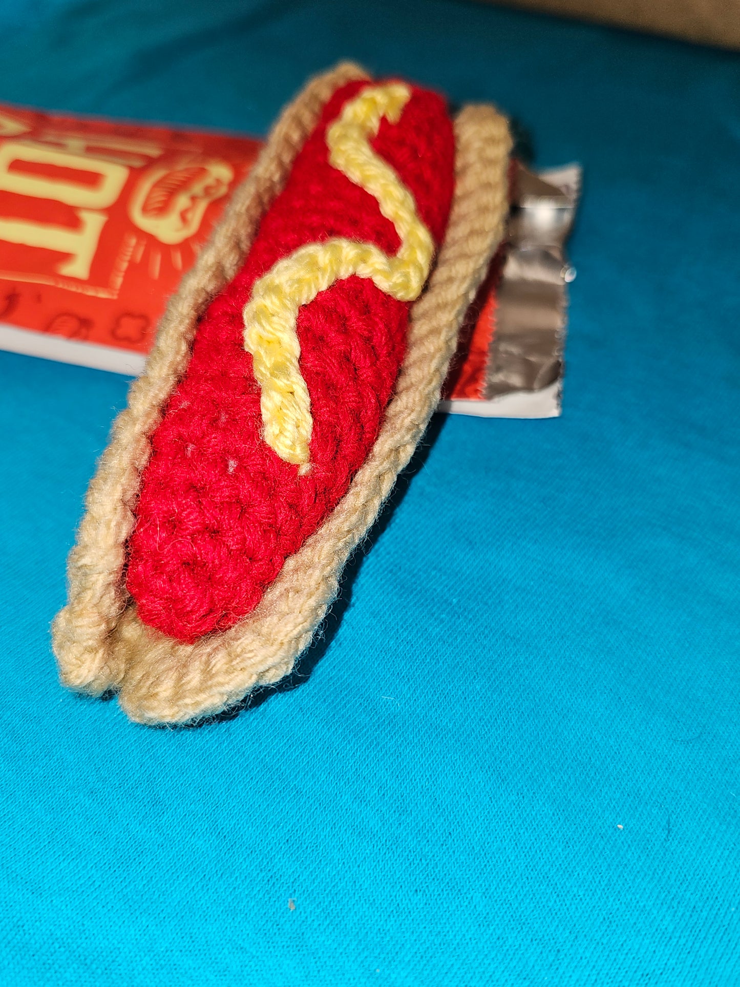 Crochet Hotdog w/bag