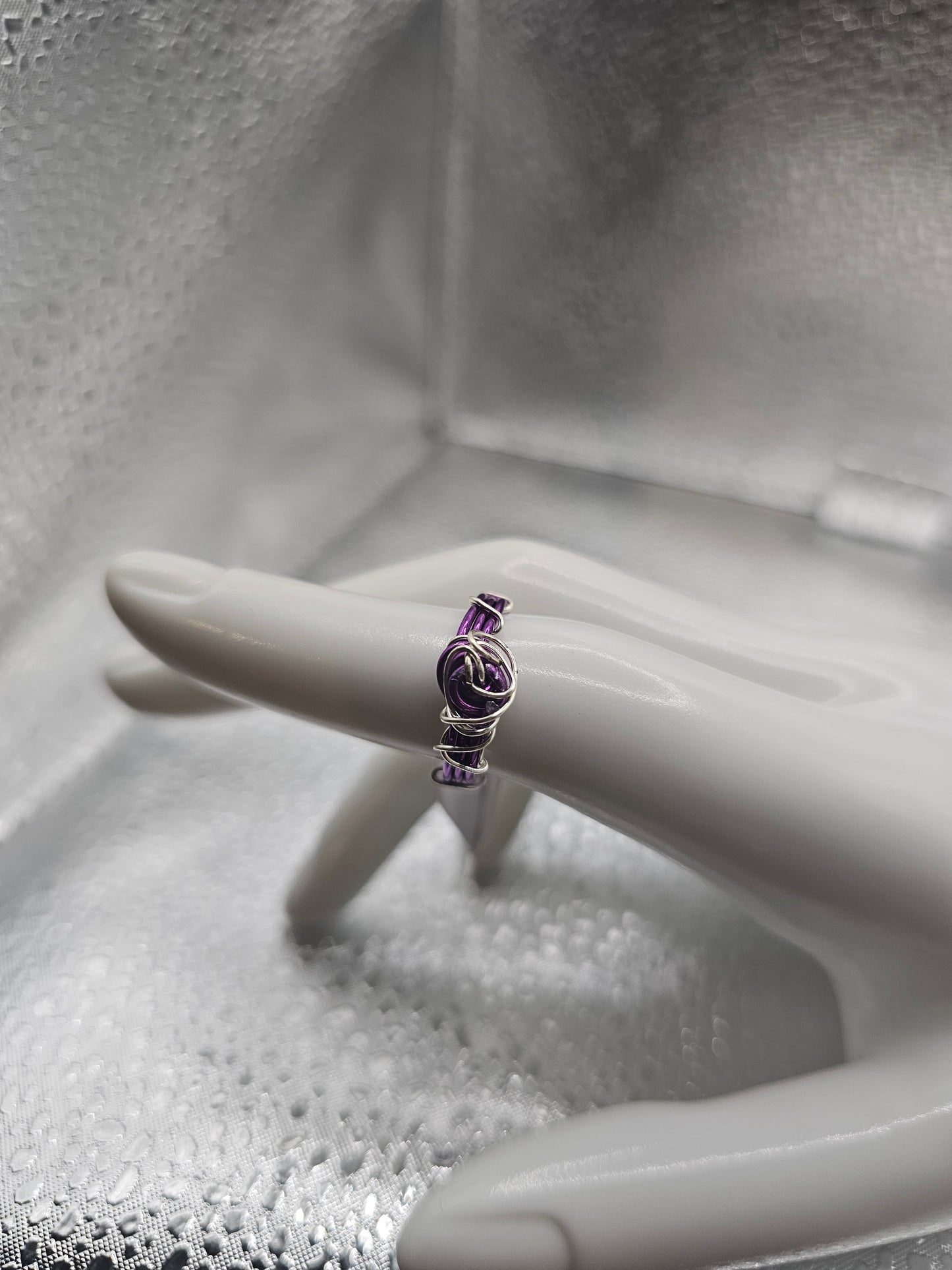 Purple & Silver Rose Ring