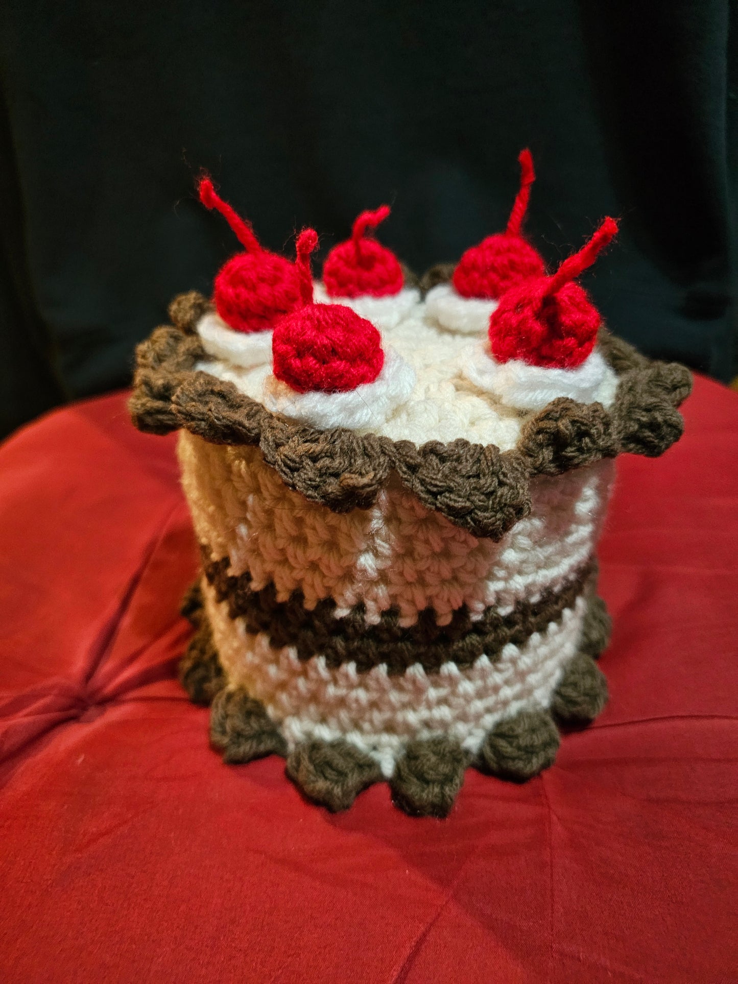 Crochet Cake w/Cherries