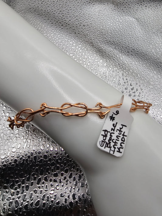 Gold/Bronze Knot Bracelet- Size 8.5"