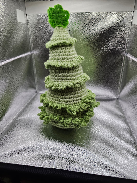 Light Green Crochet Christmas Tree w/Star