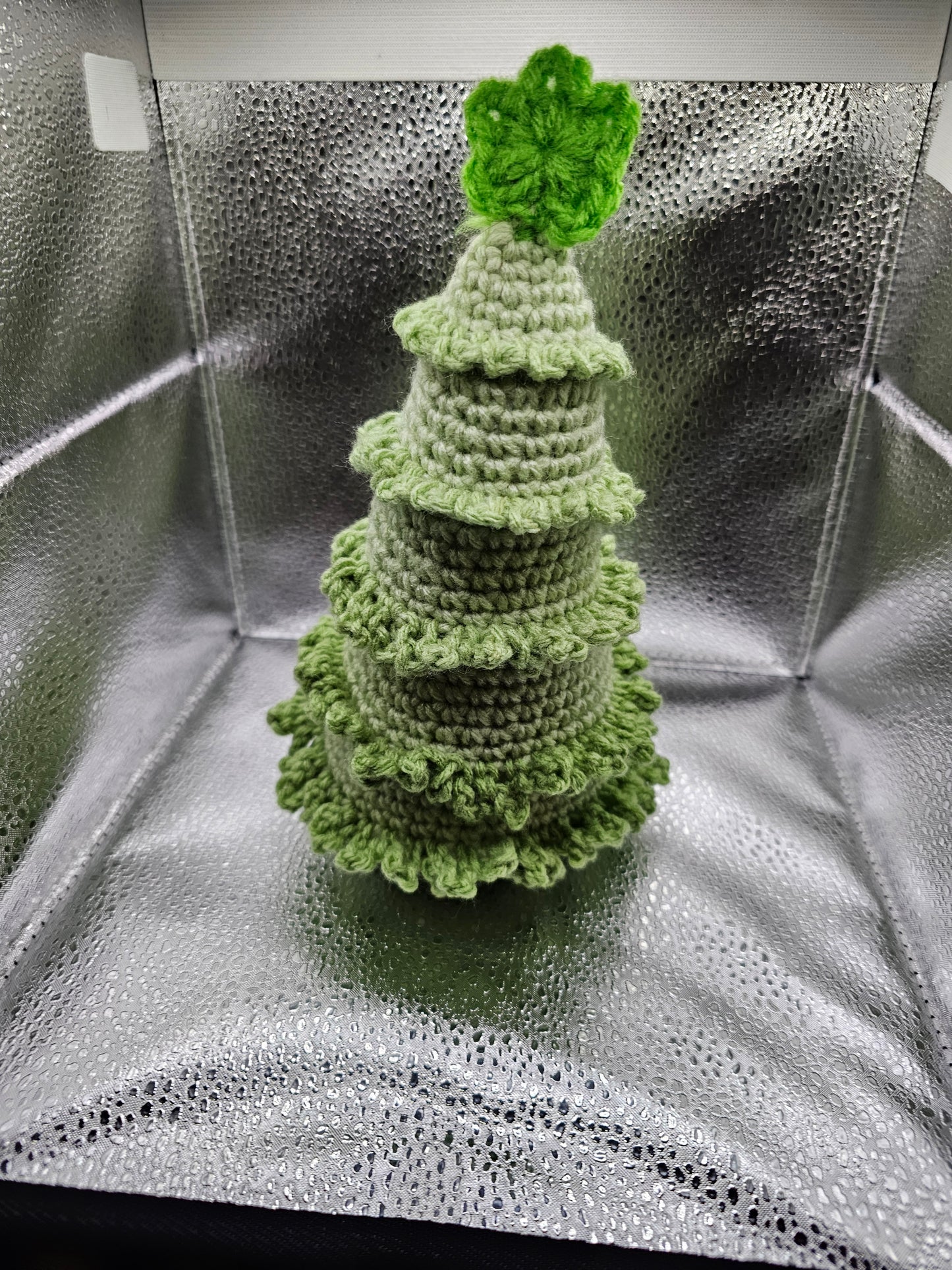 Light Green Crochet Christmas Tree w/Star