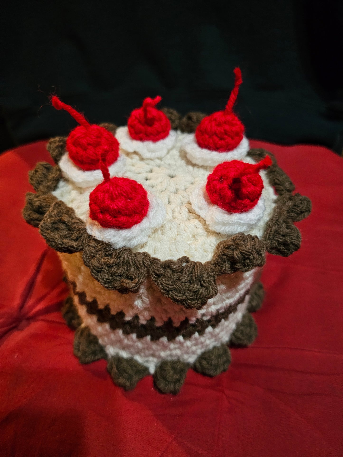 Crochet Cake w/Cherries