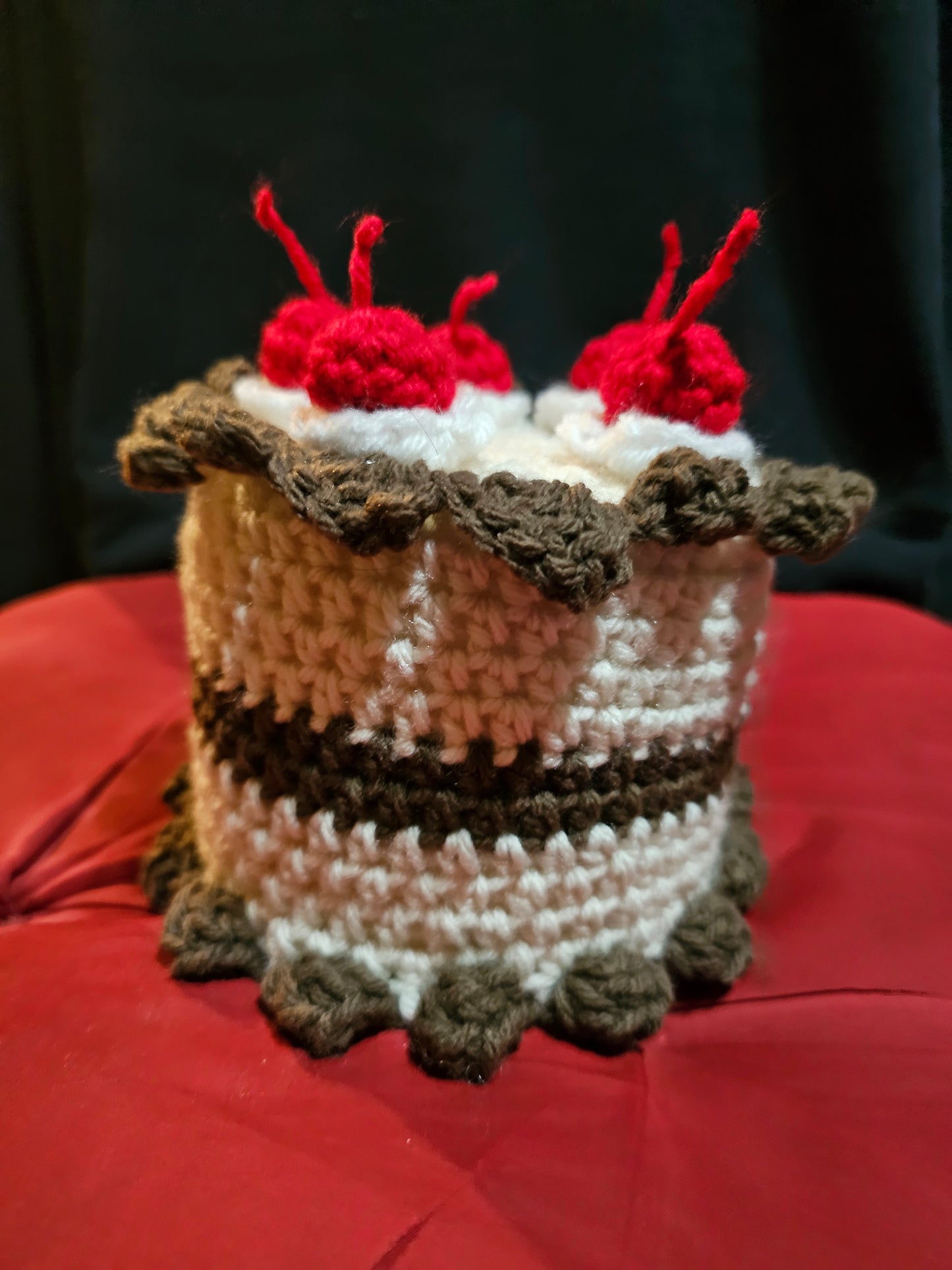 Crochet Cake w/Cherries